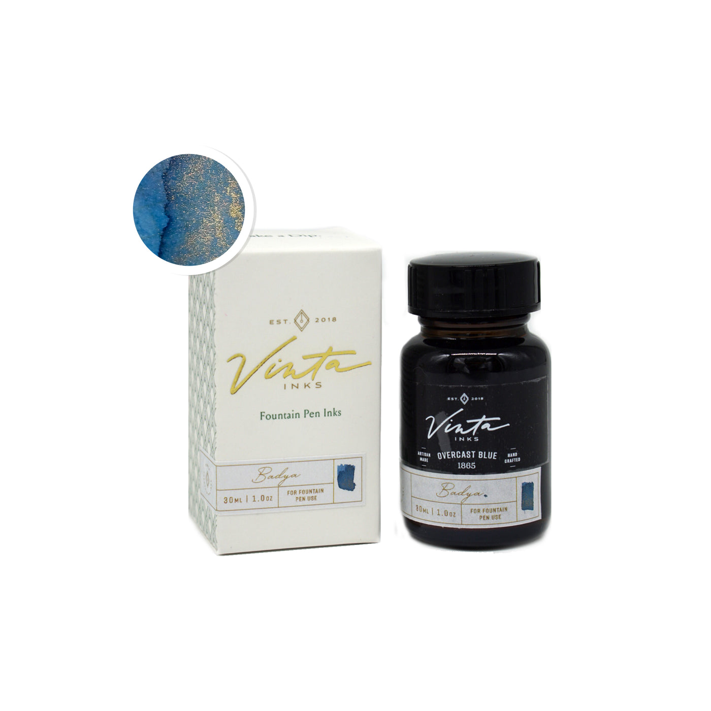 vinta ヴィンタインクス Agean Gold Dust Sirena Vinta Gold Dust Shimmer Piloncitos 1521 Ink - Galen Leather